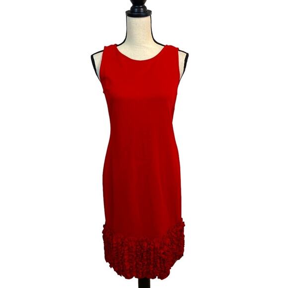 Taylor Dresses & Skirts - NEW Taylor Red Ruffle Bottom Ponte Sheath Dress Size 6